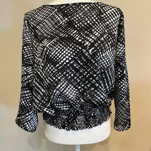 Michael Kors Patterned Smocked Waist Blouse - Day to Night!